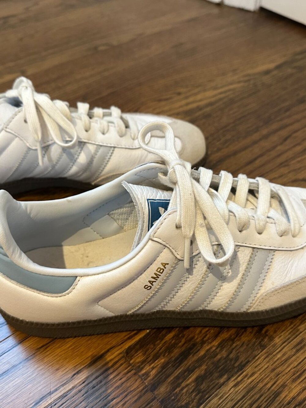 adidas SAMBA OG Sneakers in White-Halo Blue - Picture 8 of 13